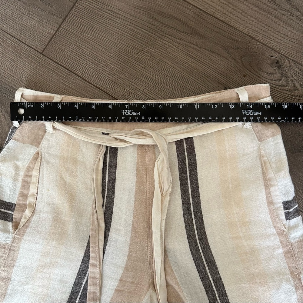 By Anthropologie Cropped Wide Leg
Linen Cotton Gauze Pant Neutral Stripe Size XS - Picture 9 of 13